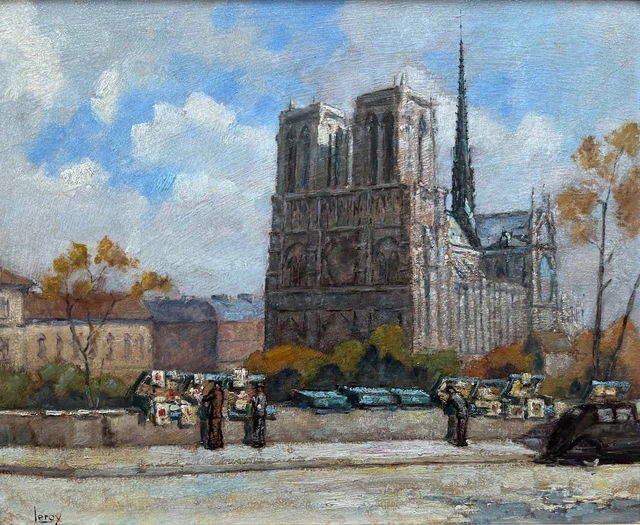PAUL VALERE NOTRE Dame Paris 1989 Large Original Oil Painting